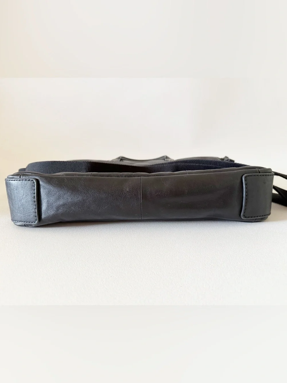 Fossil Briefcase Messenger Bag Leather Classic Minimalist Black